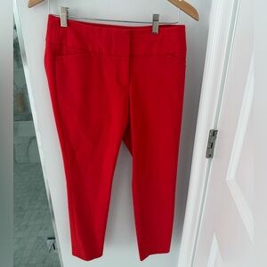 Ann Taylor Bright Red Skinny Ponte Pants